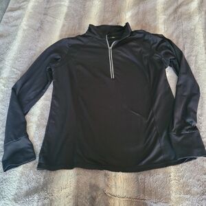 Black Long Sleeve Quarter-Zip Top Size Xl
